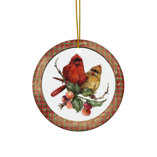 Christmas Birds Ceramic Disc Ornament      Item #285671