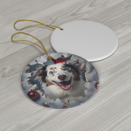 CERAMIC ORNAMENT - 3D CHRISTMAS DOG          Item #7823529