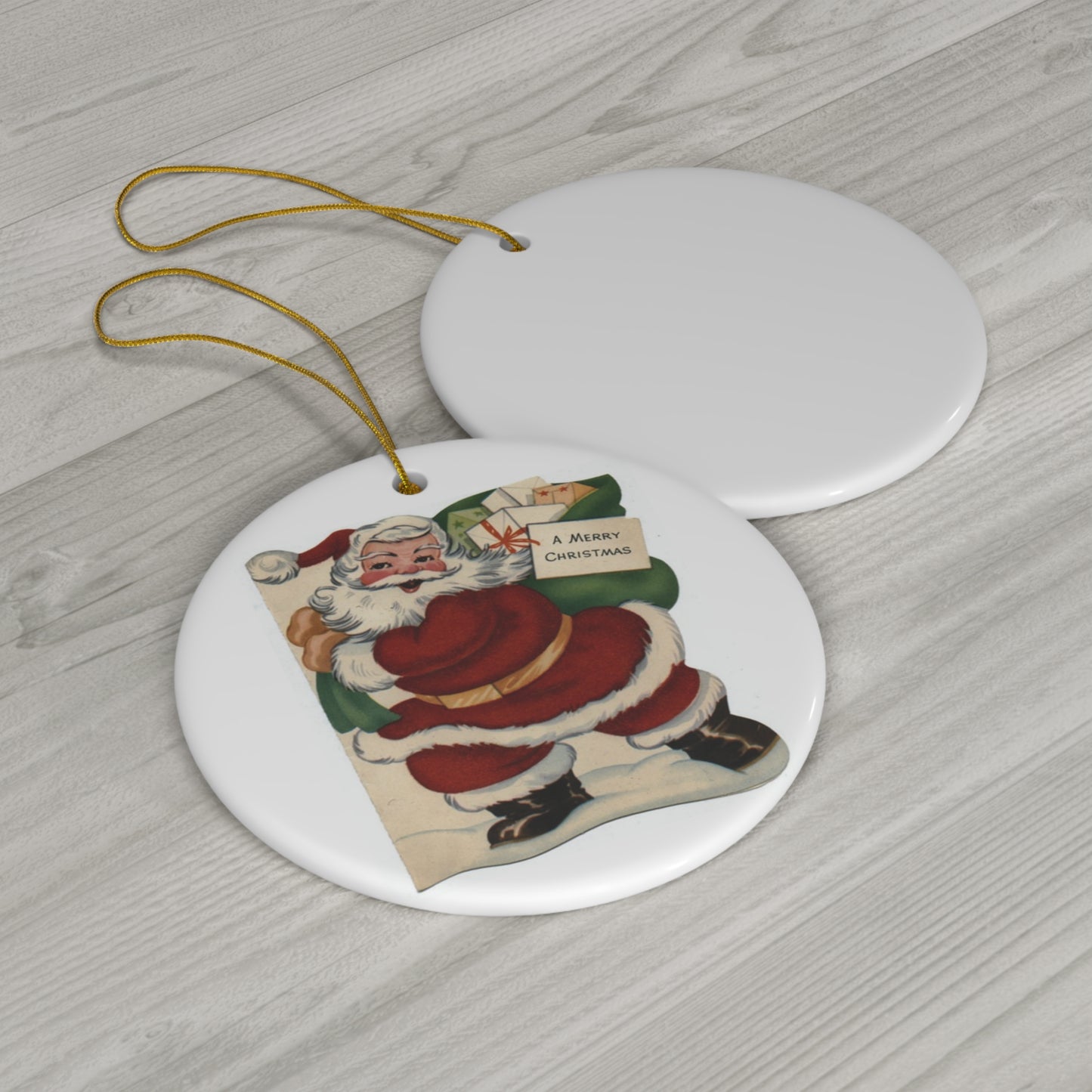 Santa Ceramic Disc Ornament           Item #8566909