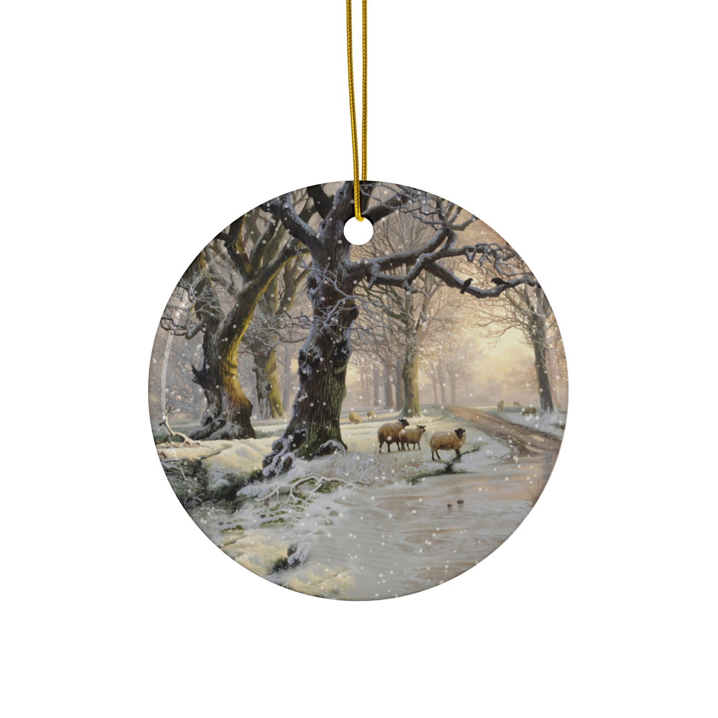 Winter Scene Ceramic Disc Ornament      Item #6504983