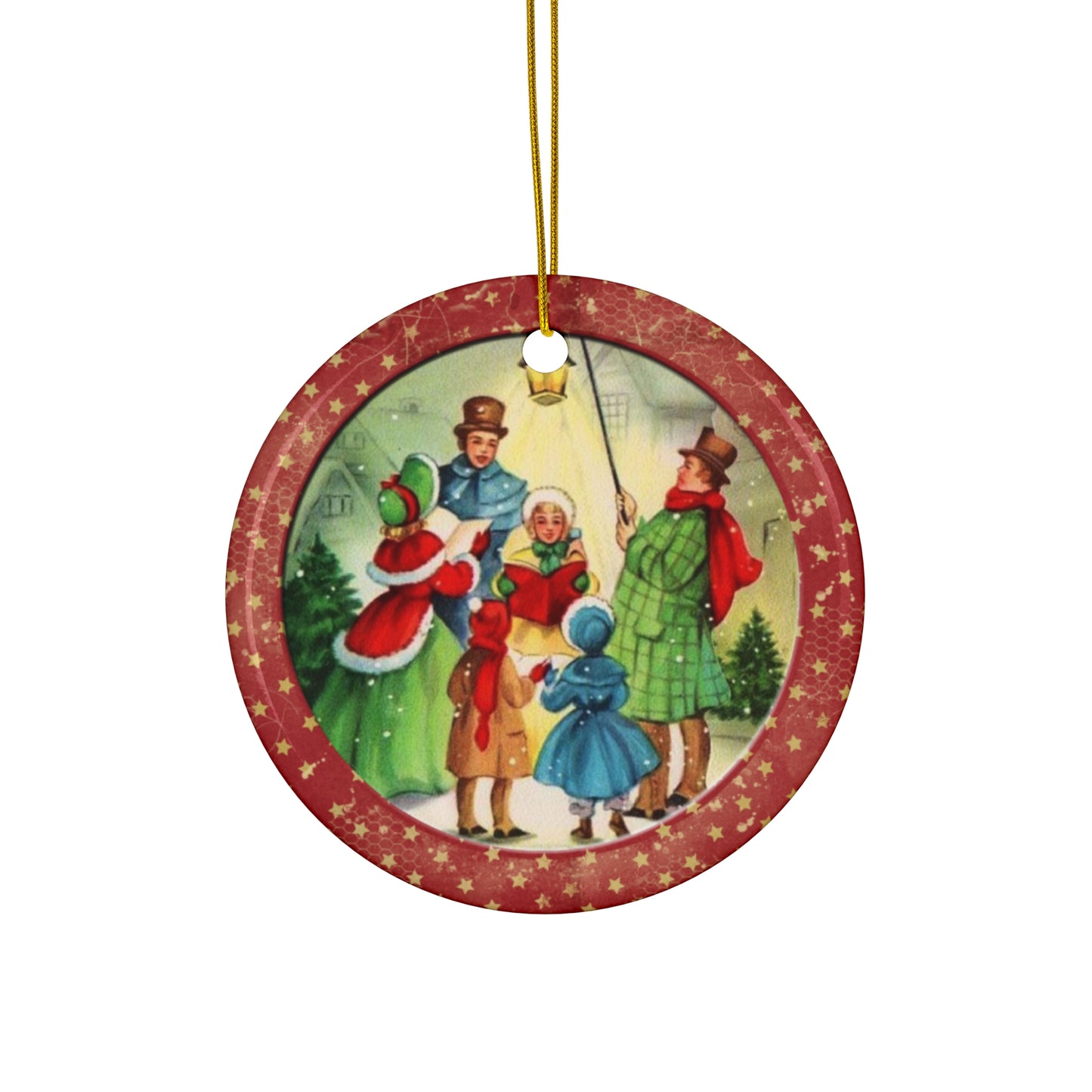 Christmas Carolers Ceramic Disc Ornament     Item #3802379