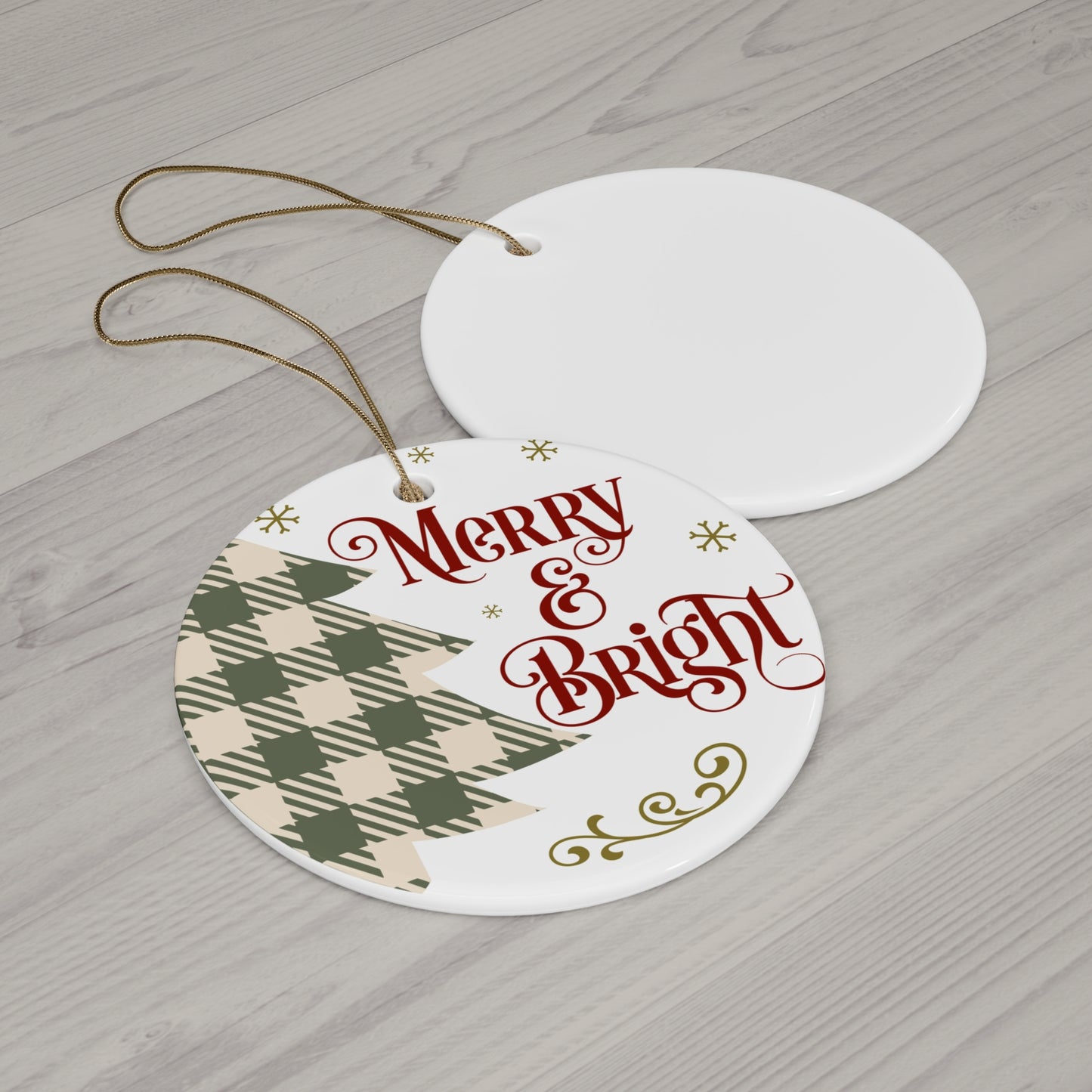 Merry And Bright Ceramic Disc Ornament      Item #2118652