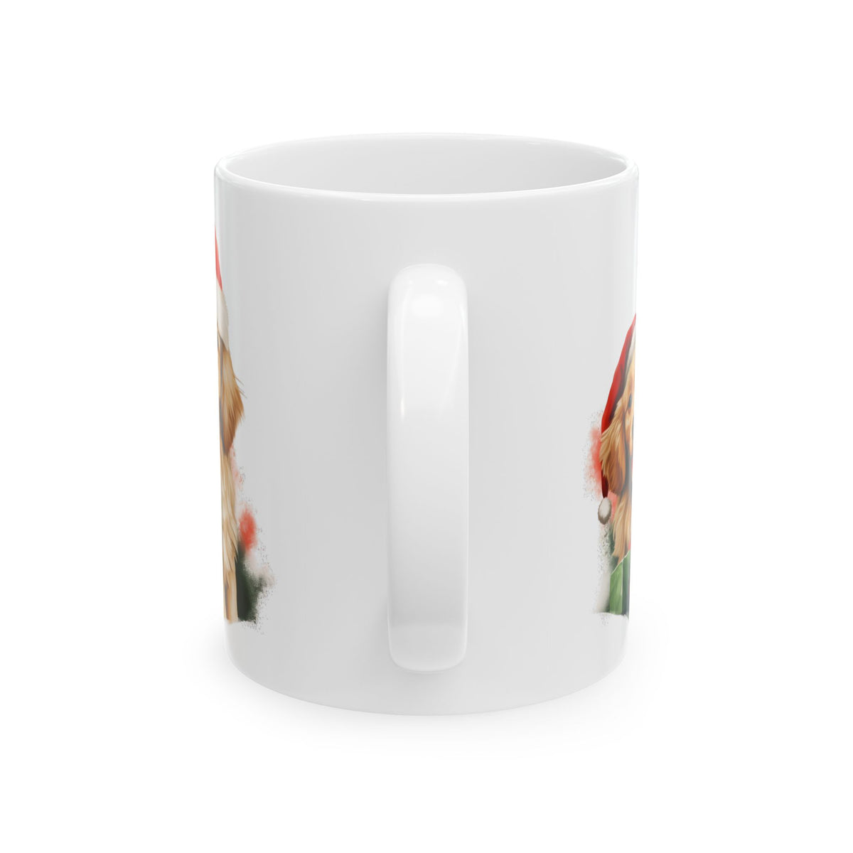 Christmas Golden Retriever With Santa Hat Ceramic Mug 11oz  Item #10647