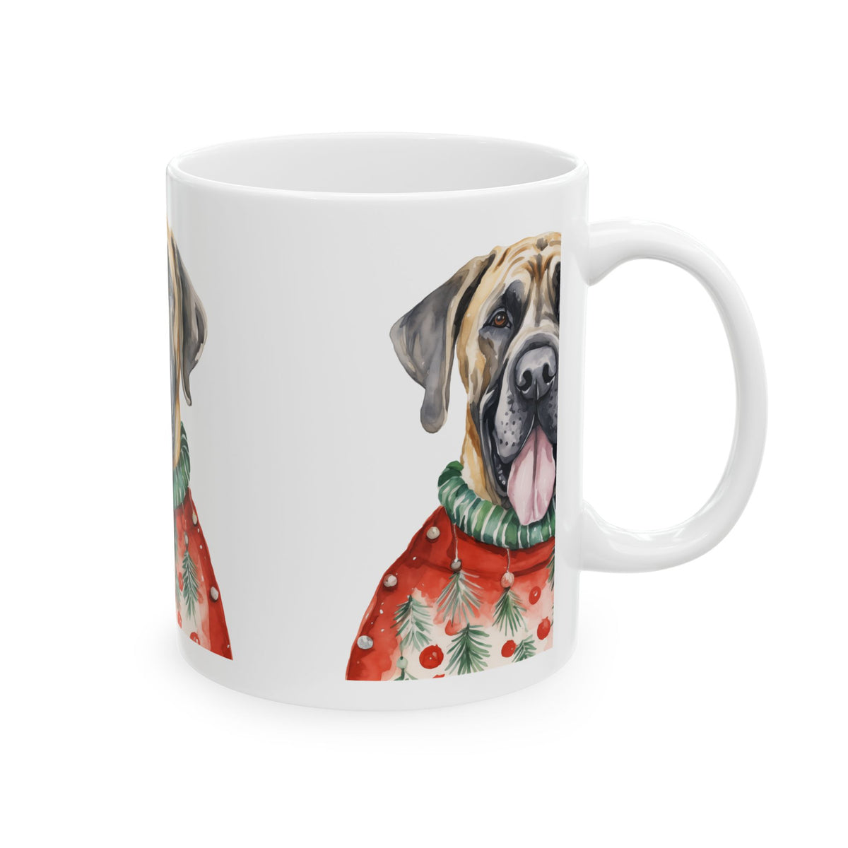 Mastiff Christmas Mug — Festive Dog Holiday Coffee Cup 11oz   Item #263861