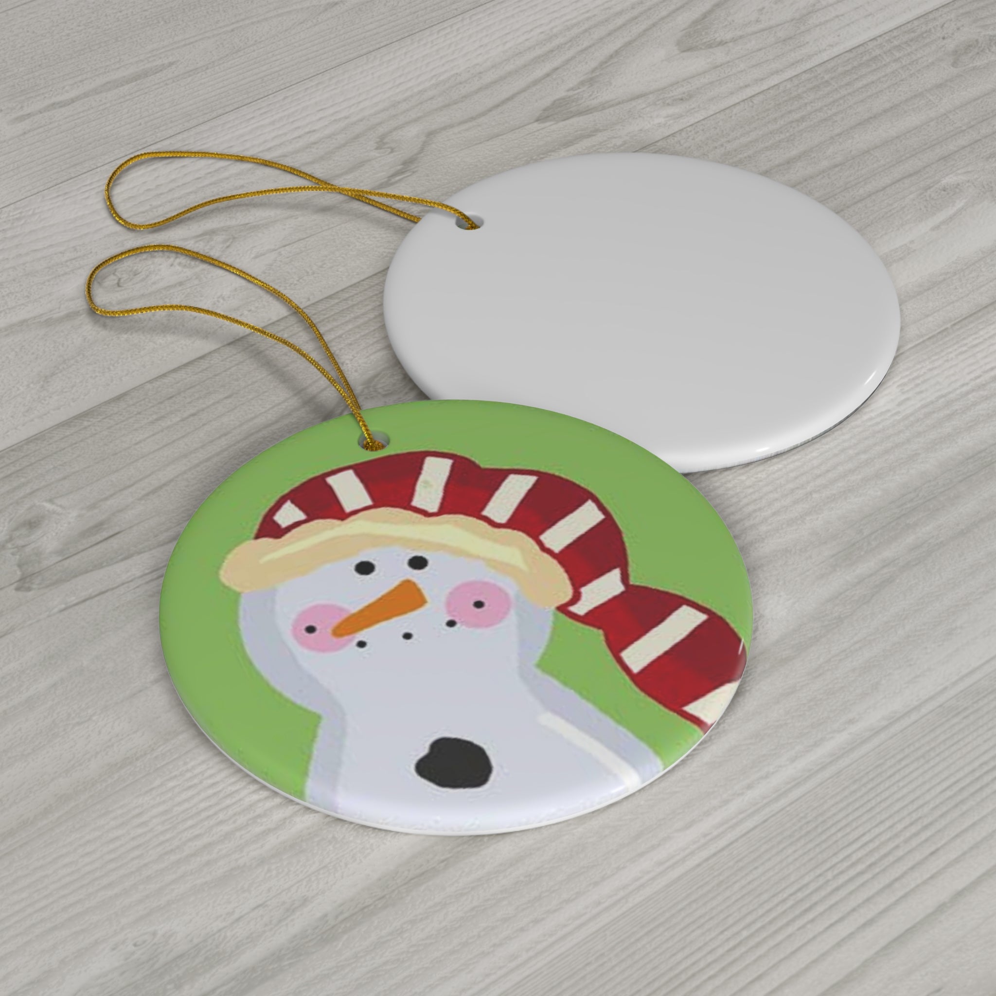Snowman Ceramic Ornament   Item #309043 - Buckshot's Bargain Barn