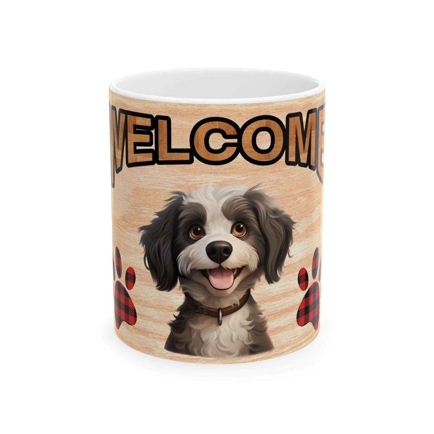 Welcome Dog Mug – Cute Welcome Home Puppy Coffee Cup 11oz   Item #461404