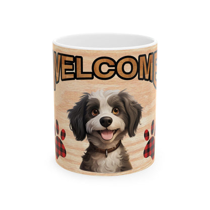 Welcome Dog Mug – Cute Welcome Home Puppy Coffee Cup 11oz   Item #461404