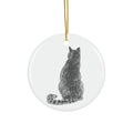 Cat Ceramic Disc Ornament          Item #983118