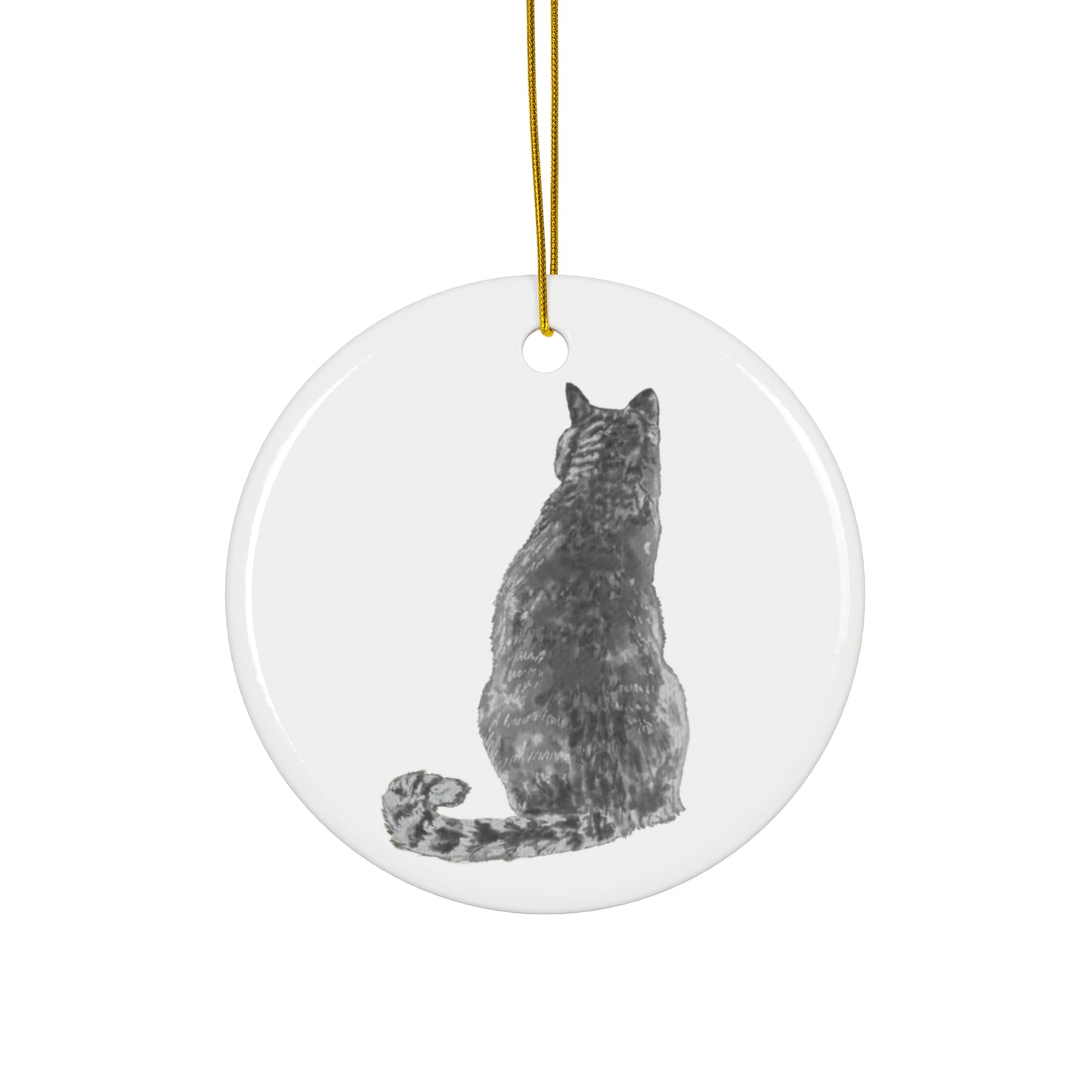 Cat Ceramic Disc Ornament          Item #983118