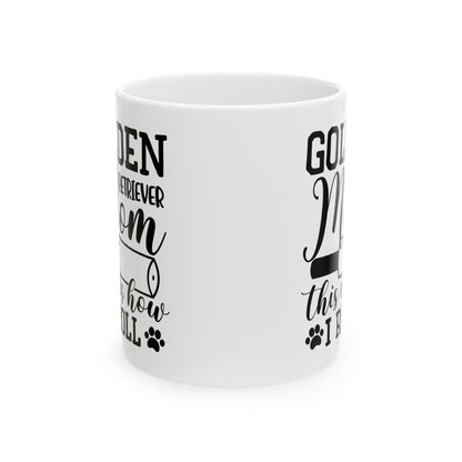 Golden Retriever Mom Coffee Mug – "Golden Retriever Mom" Paw Print Ceramic Mug 11oz   Item #329626