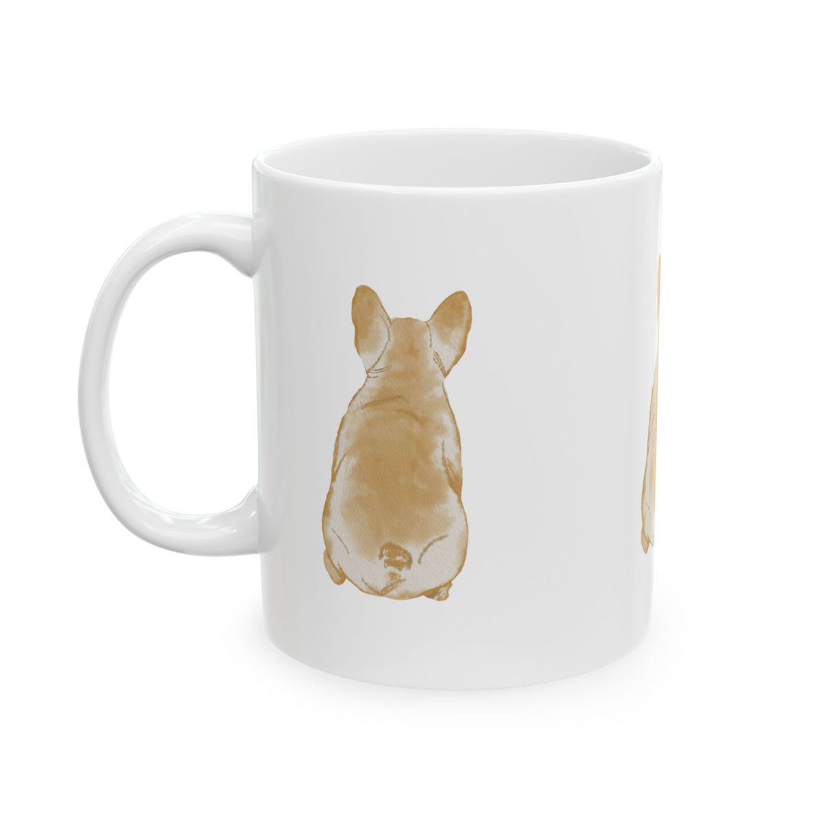 Dog Silhouette Mug – Back View Ceramic Coffee Cup 11oz    Item #62248