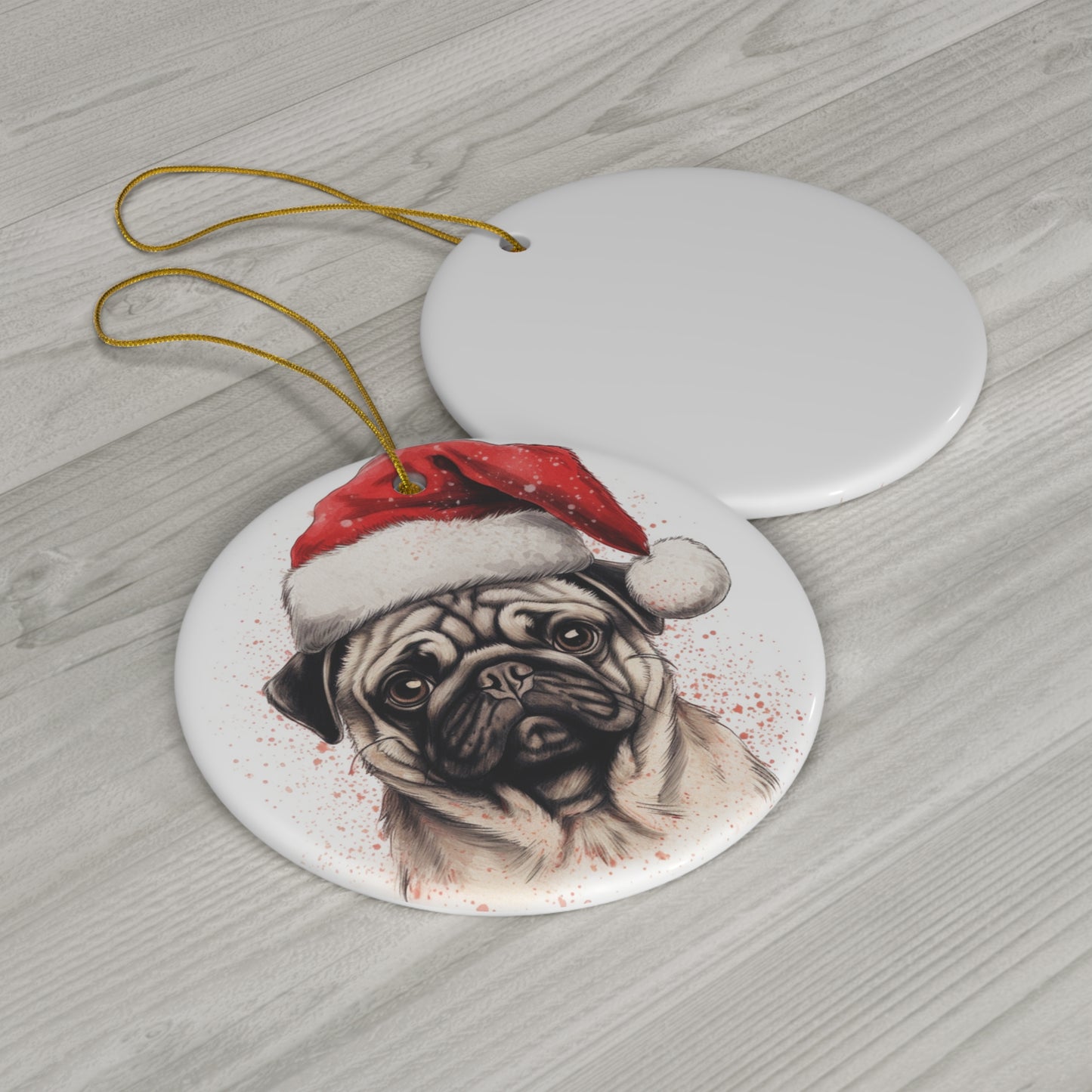 Ceramic Ornament - Christmas Pug Dog  Item #6234819