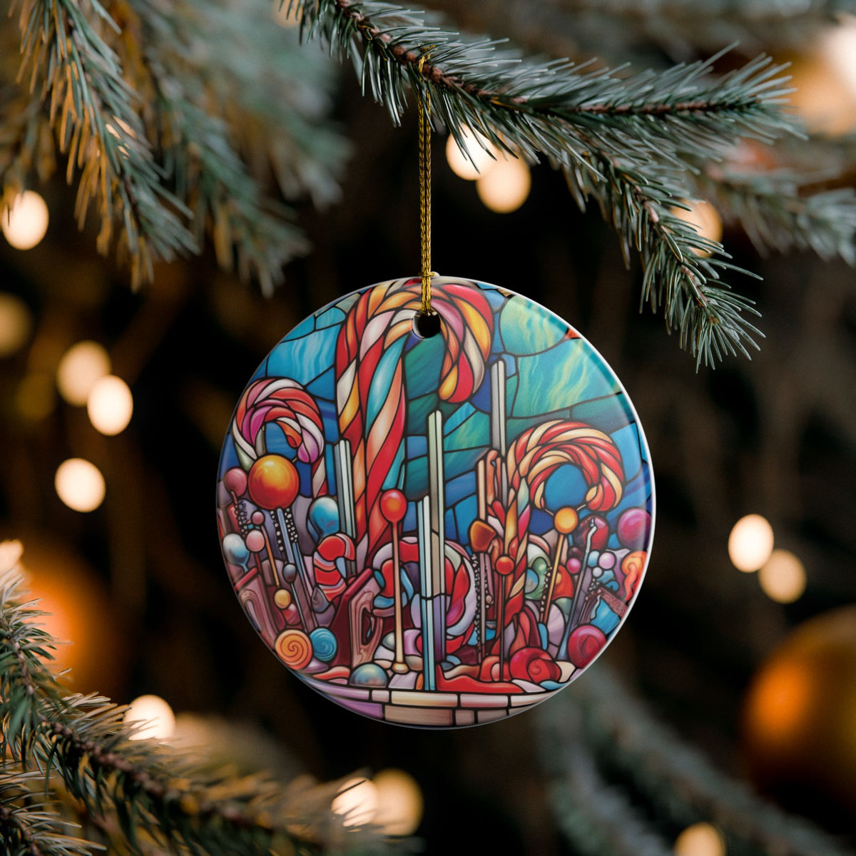 Colorful Candyland Ceramic Ornament   Item #650247
