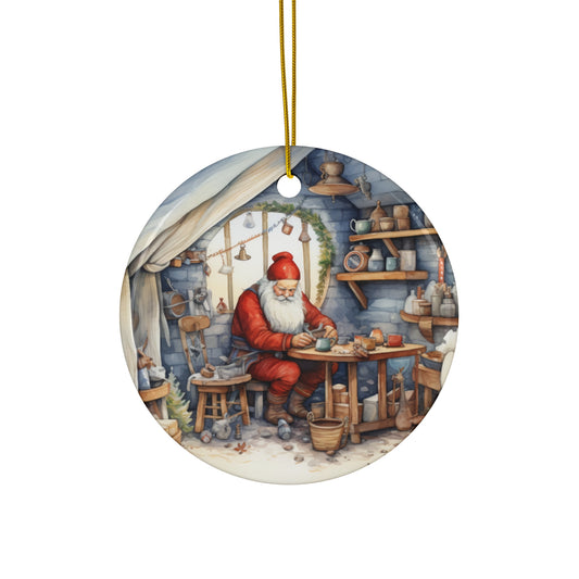 Santa Ceramic Disc Ornament       Item #3879774