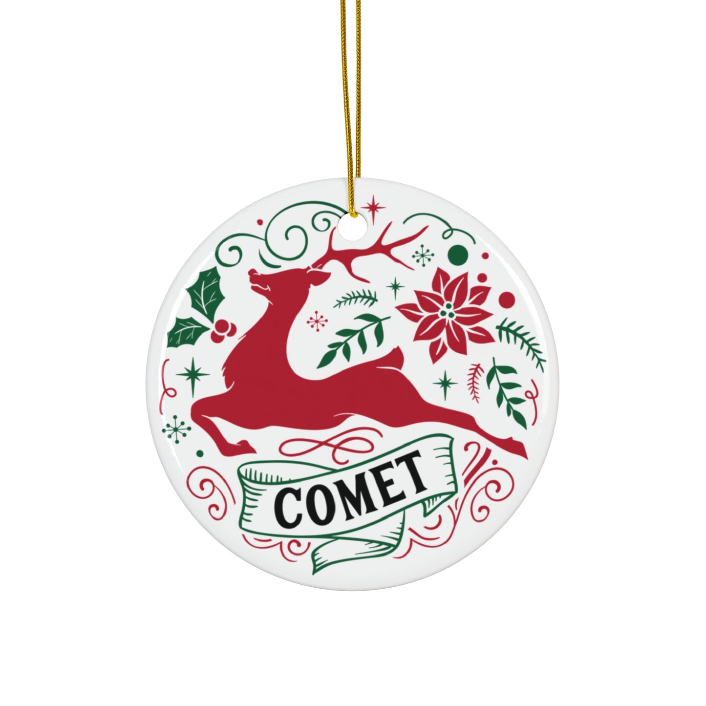 Comet Reindeer Ceramic Ornament By Santa's Creations     Item #4841267