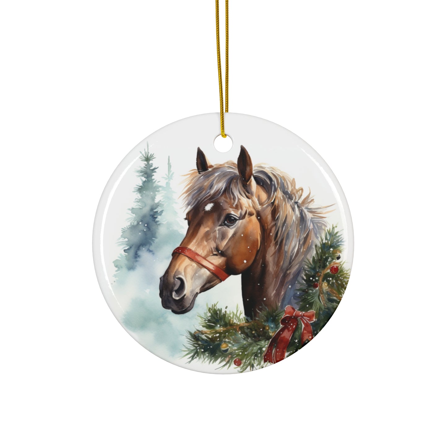 Ceramic Ornament - Country Christmas Horse    Item #2872092