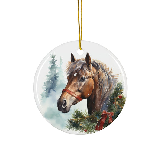 Ceramic Ornament - Country Christmas Horse    Item #2872092