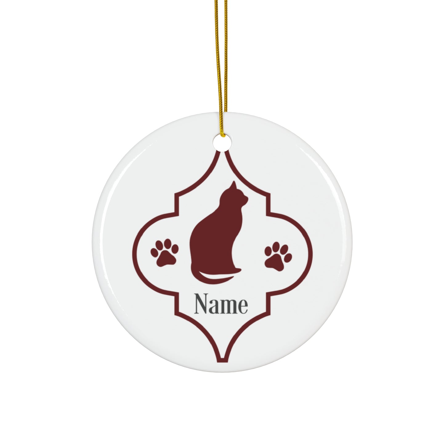 Cat - Personalized Ceramic Disc Ornament      Item #192055