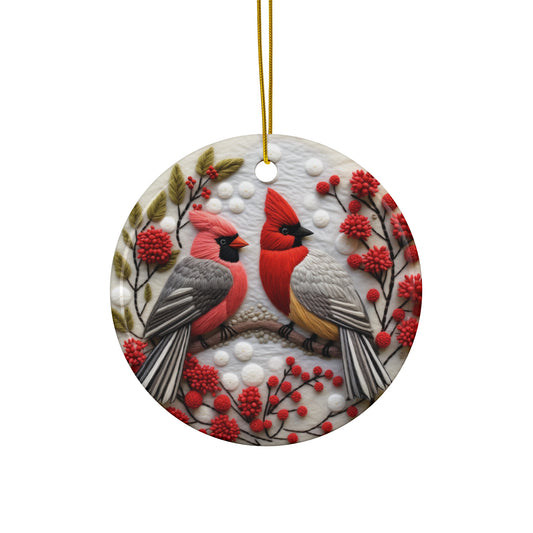 Cardinal Ceramic Disc Ornament     Item #5101968