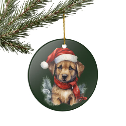 Christmas Puppy Ceramic Ornament   Item #162761