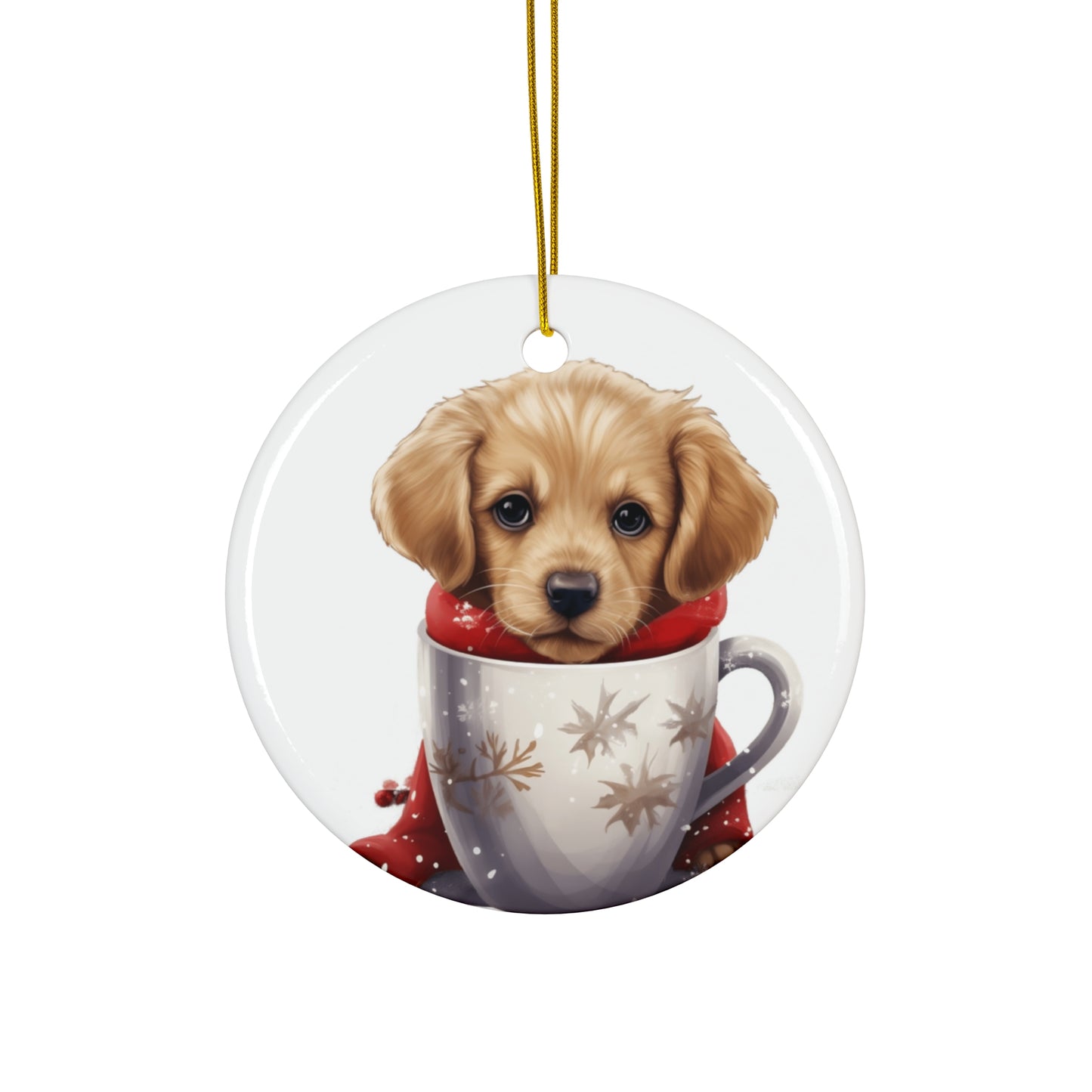 Christmas Dog Ceramic Disc Ornament             Item #4868939