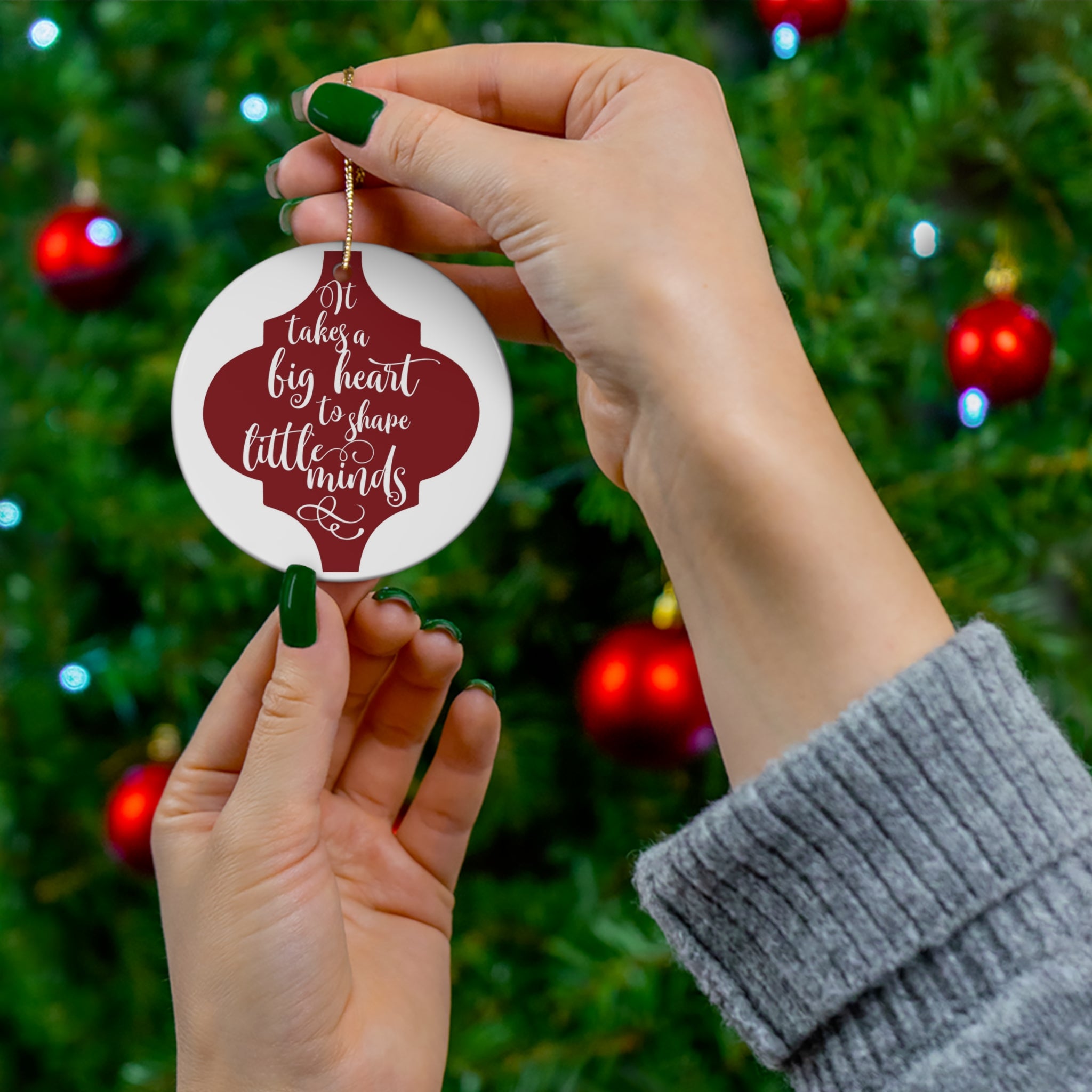 It Takes A Big Heart To Shape Little Minds Ceramic Disc Ornament         Item #5094947 - Buckshot's Bargain Barn