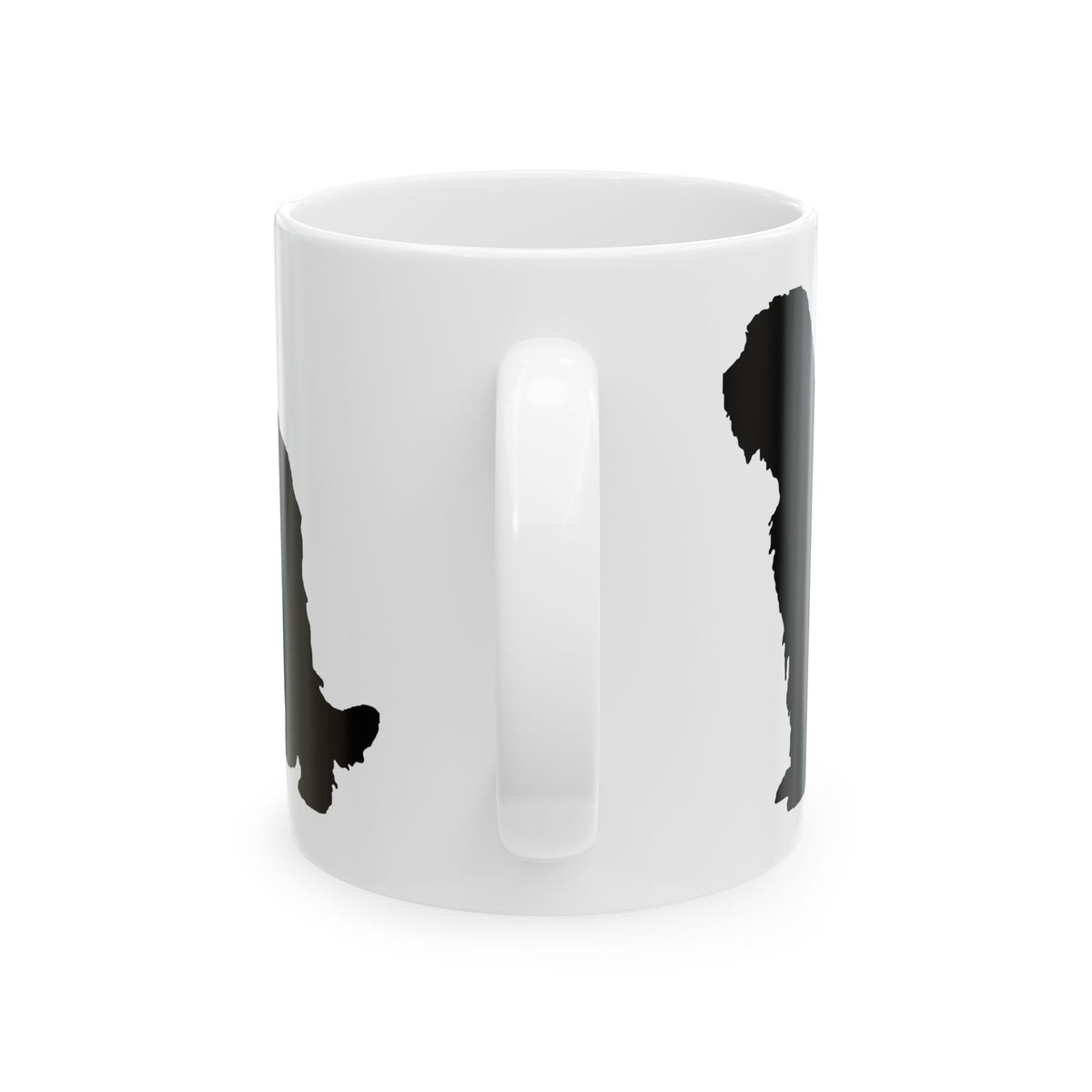 Black Dog Silhouette Ceramic Mug – Minimalist Pet Lover Coffee Cup 11oz   Item #527355
