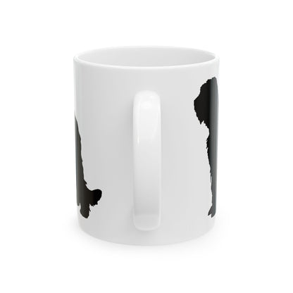 Black Dog Silhouette Ceramic Mug – Minimalist Pet Lover Coffee Cup 11oz   Item #527355