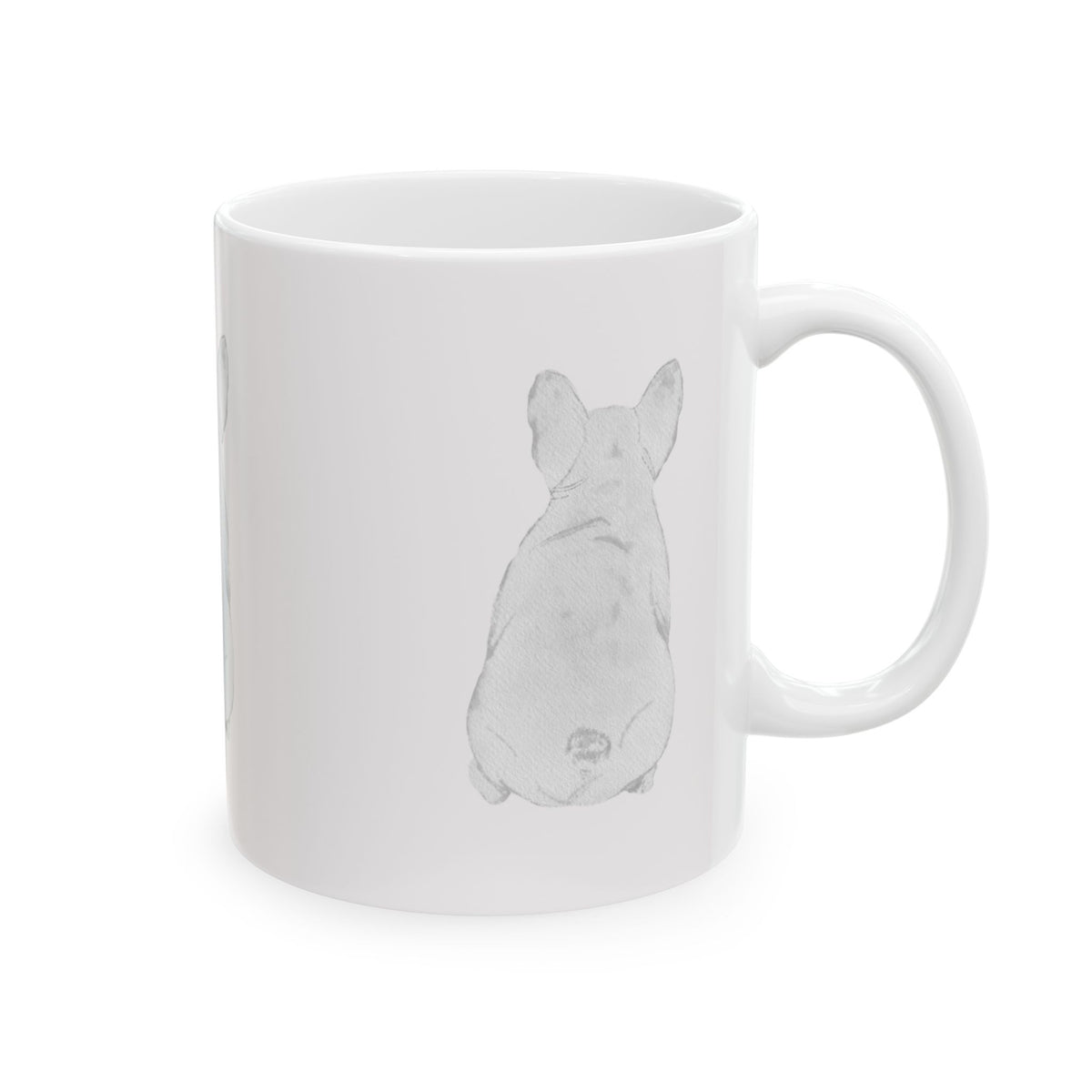 Dog Silhouette Mug – Back View Ceramic Coffee Cup 11oz    Item #93974