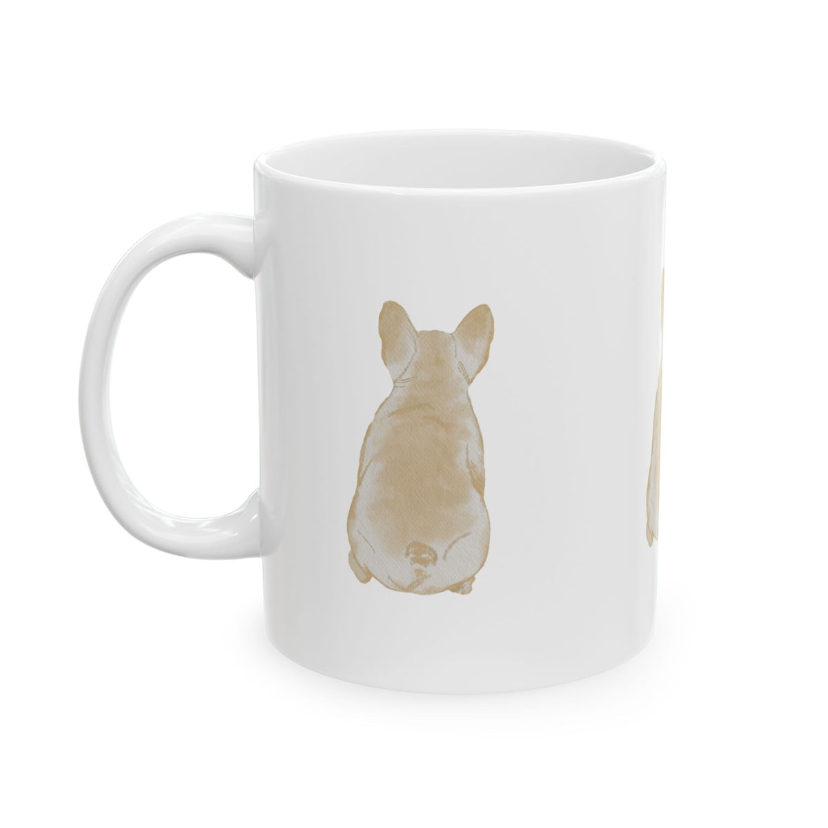 Dog Silhouette Mug – Back View Ceramic Coffee Cup 11oz    Item #50432