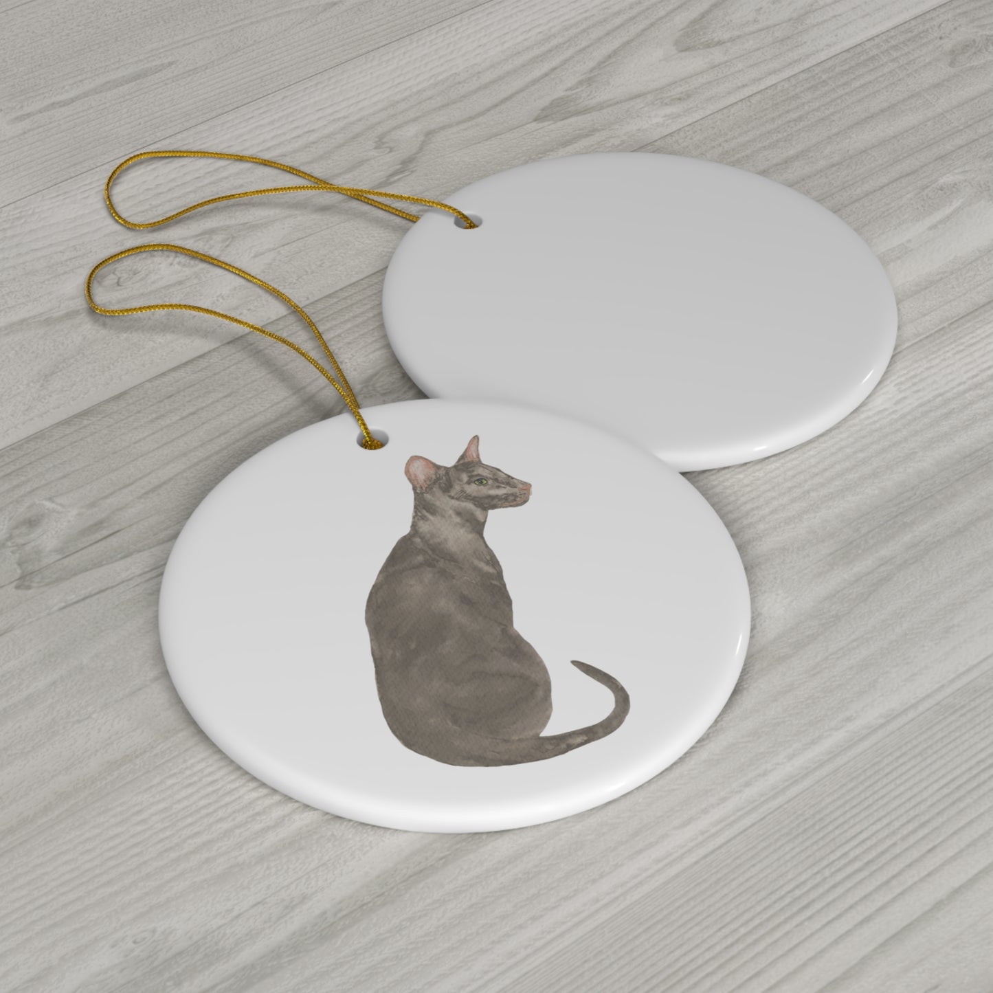 Cat Ceramic Disc Ornament          Item #9851835