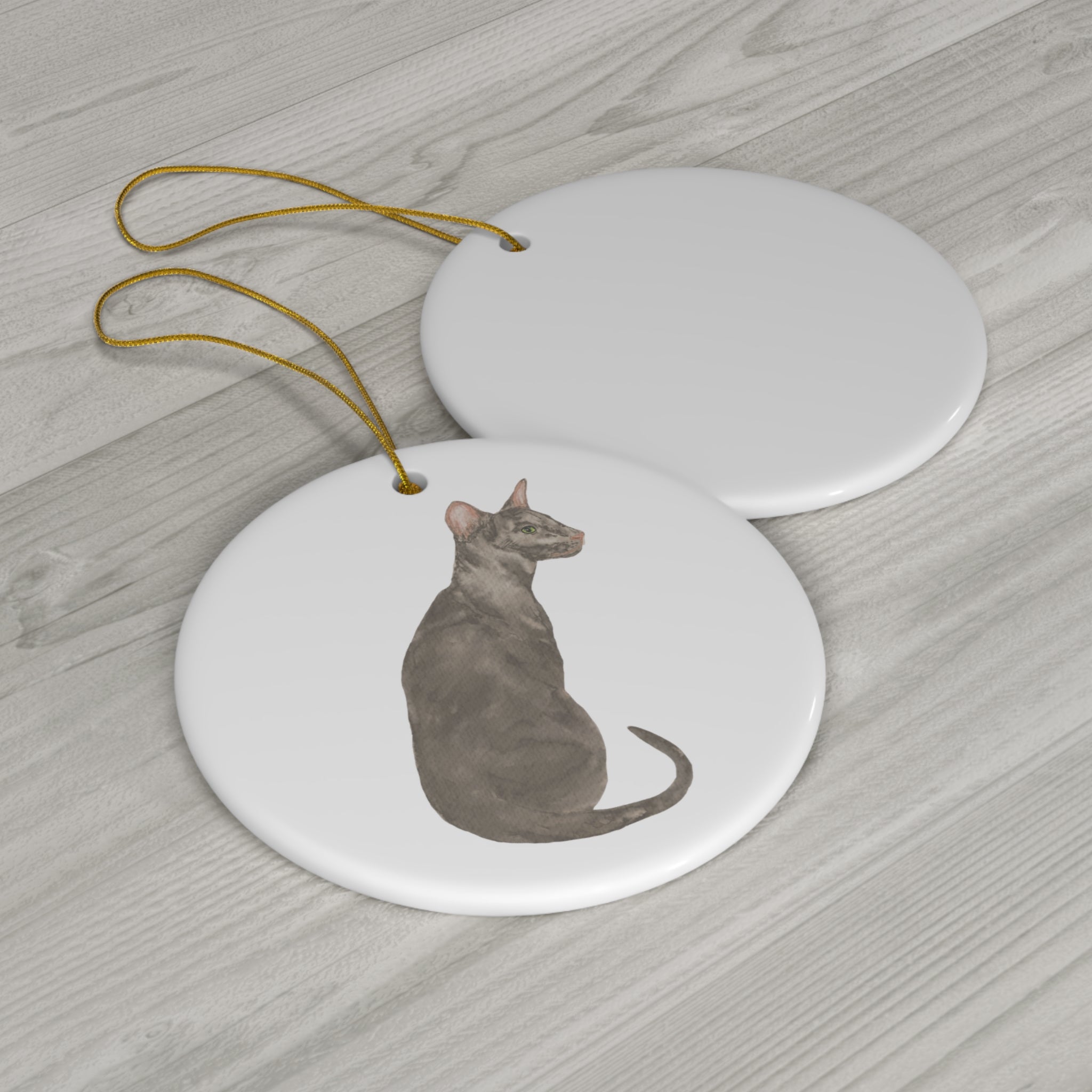 Cat Ceramic Disc Ornament          Item #7244877