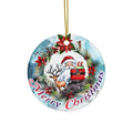 Santa Deer Ceramic Ornament        Item #2029616 - Buckshot's Bargain Barn