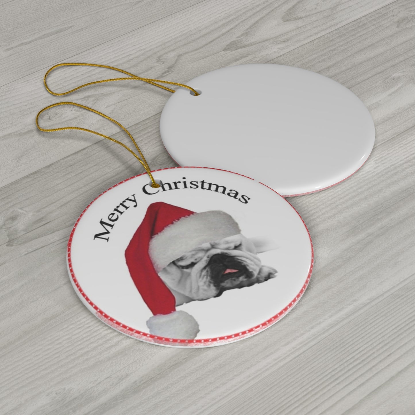 Ceramic Ornament - Merry Christmas Dog     Item #523501