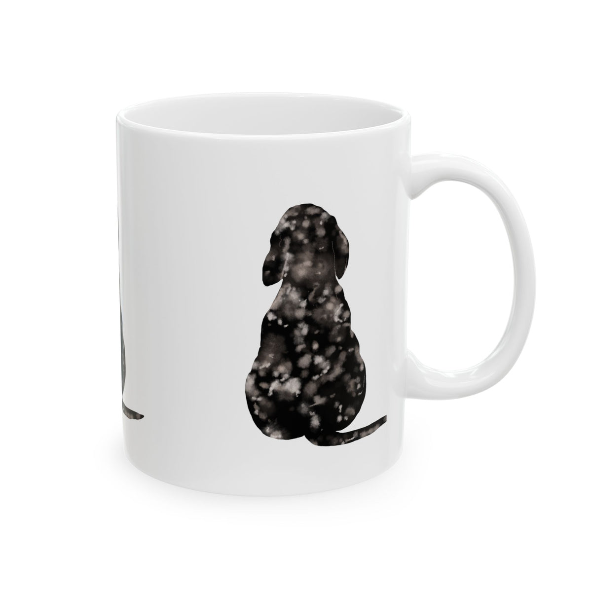 Dog Silhouette Mug – Back View Ceramic Coffee Cup 11oz    Item #93527