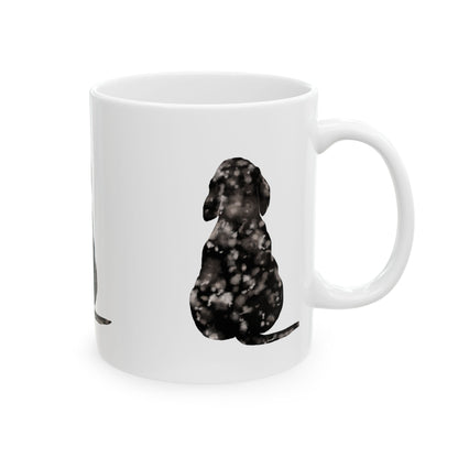 Dog Silhouette Mug – Back View Ceramic Coffee Cup 11oz    Item #93527