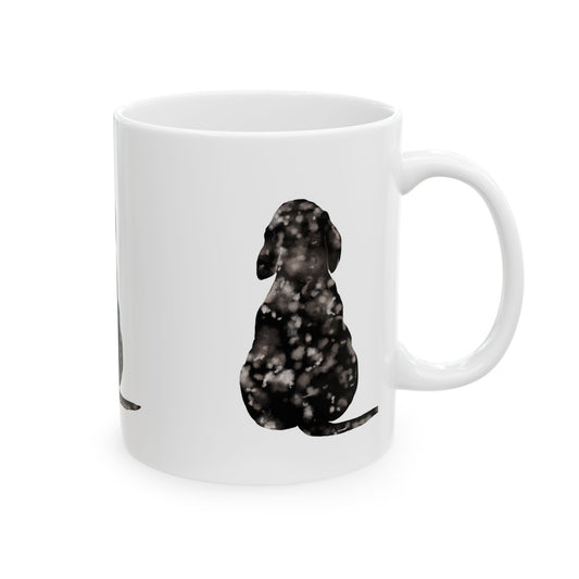 Dog Silhouette Mug – Back View Ceramic Coffee Cup 11oz    Item #93527