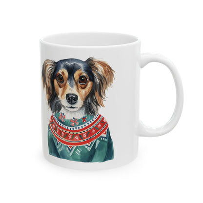 Dog Portrait Mug – Festive Sweater Pet Coffee Cup 11oz  Item #963413