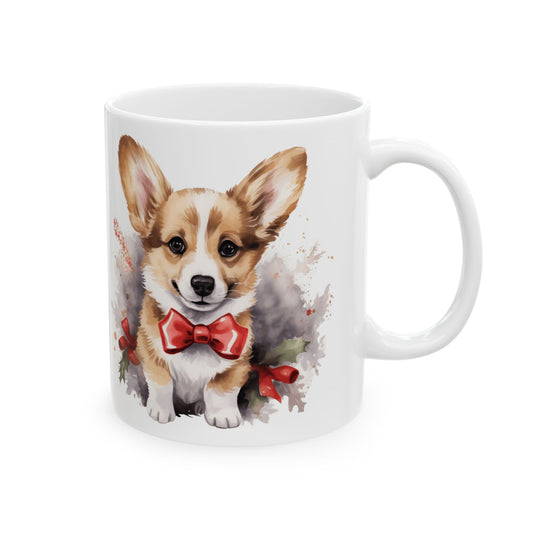 Festive Christmas Dog With A Bowtie Ceramic Mug 11oz  Item #395182