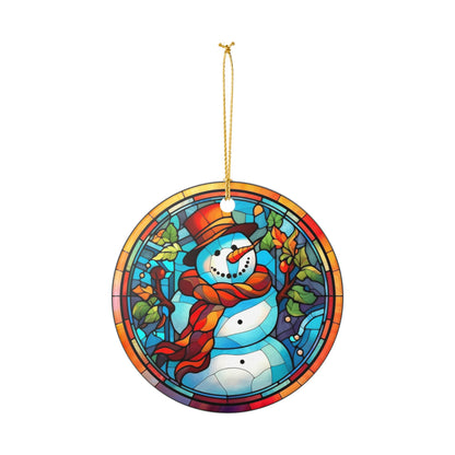 Stained Glass Snowman Christmas Ornament    Item #257638