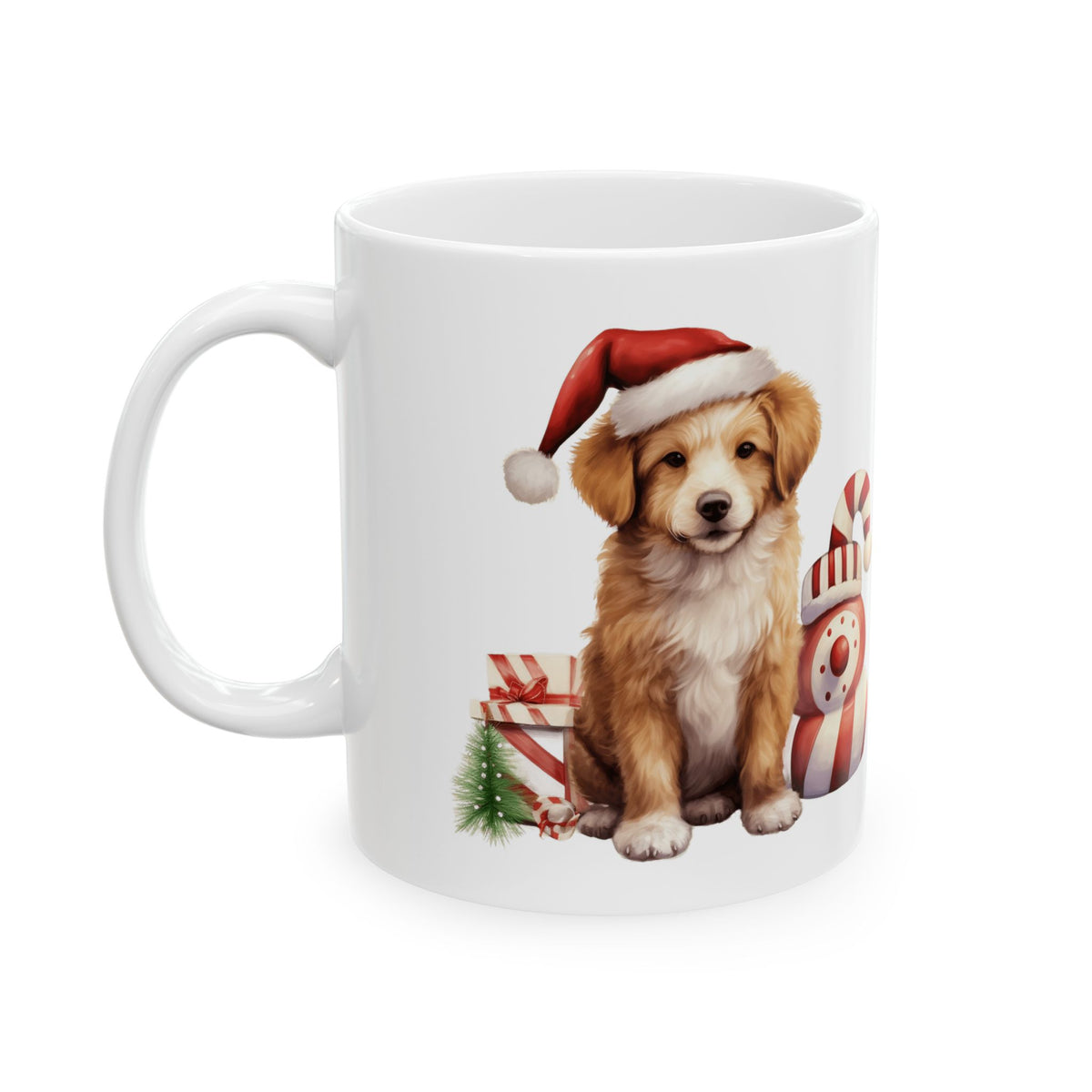 Christmas Snowman and Puppy Holiday Ceramic Mug  11oz  Item #88853