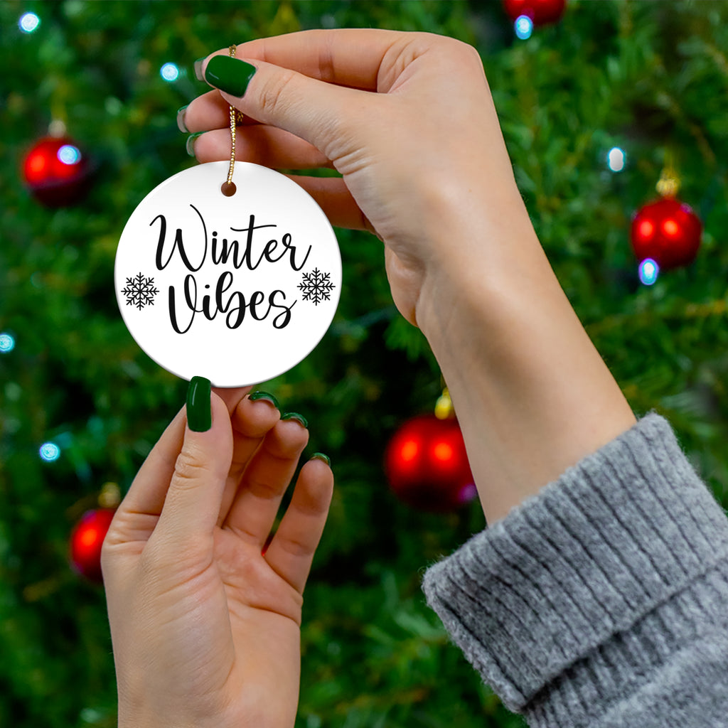 Winter Vibes Ceramic Disc Ornament              Item #4684781