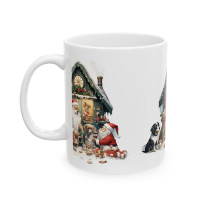 Christmas Santa and Pets Holiday Ceramic Mug 11oz  Item #395347