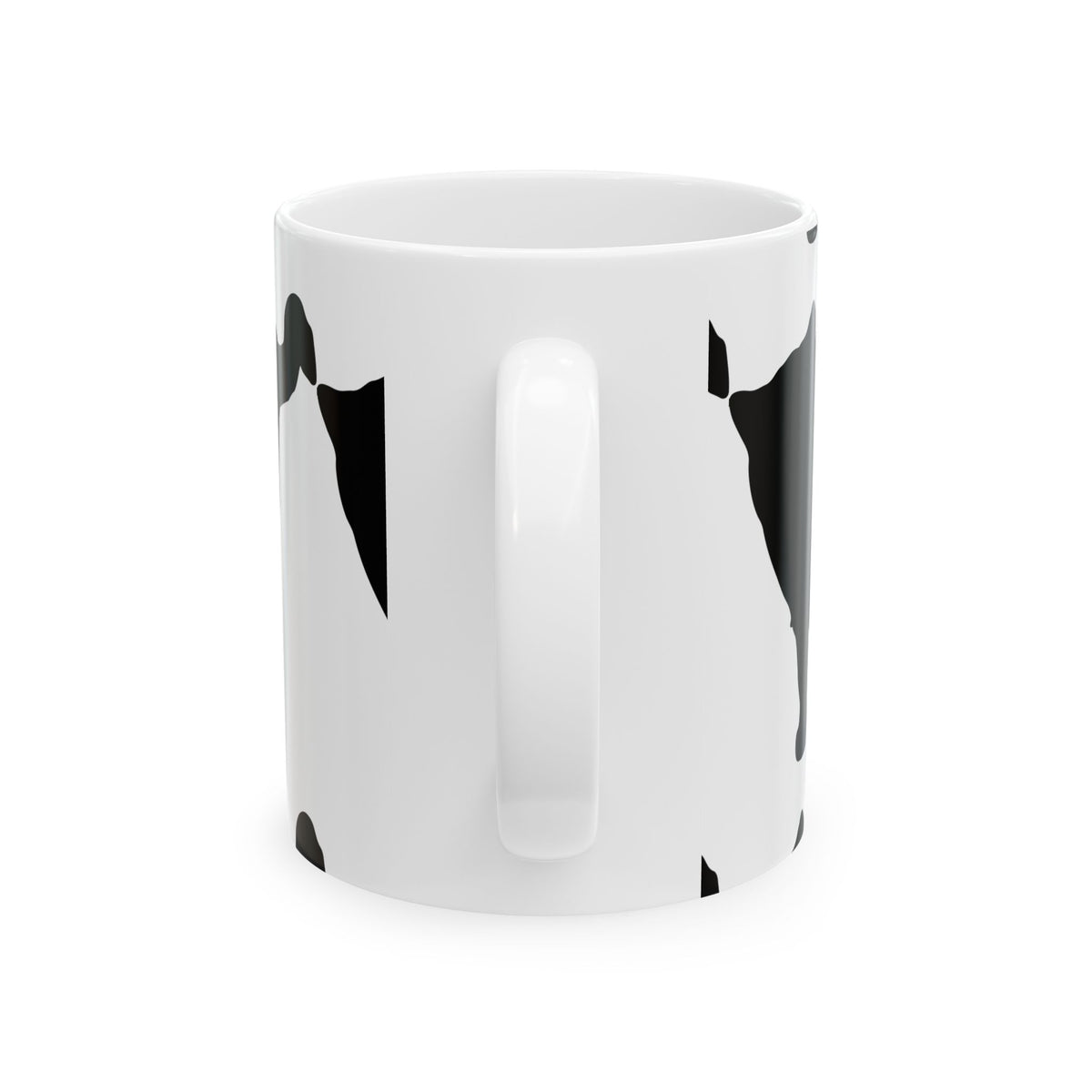 Cat Print Ceramic Mug – Black & White Farmhouse Coffee Cup 11oz    Item #506222