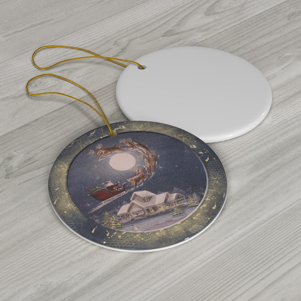 Santa Ceramic Disc Ornament           Item #2071528