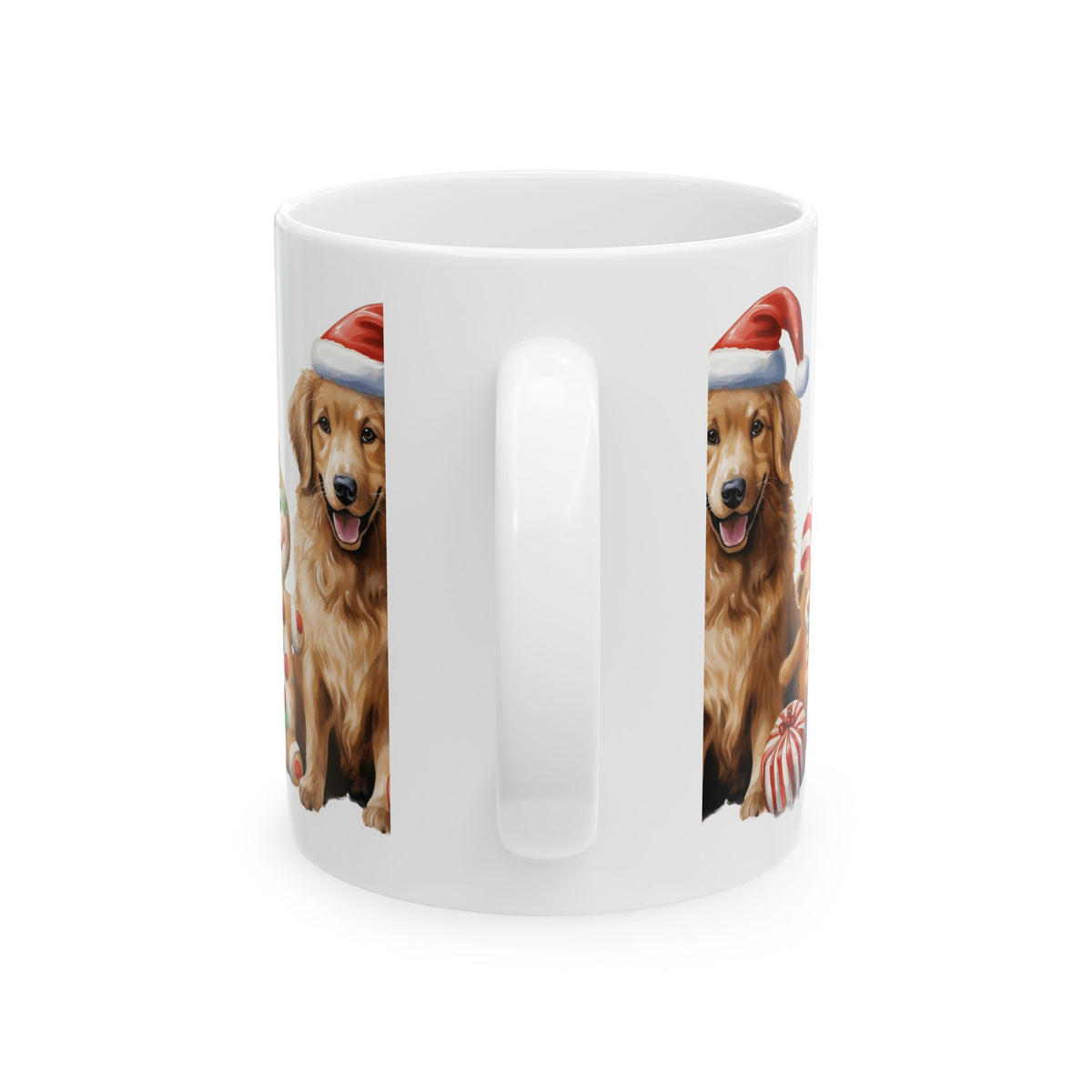 Christmas Golden Retriever Mug with Snowman and Gingerbread Decor 11oz  Item #78973