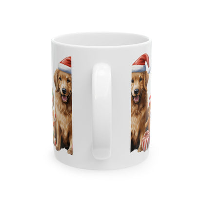 Christmas Golden Retriever Mug with Snowman and Gingerbread Decor 11oz  Item #78973