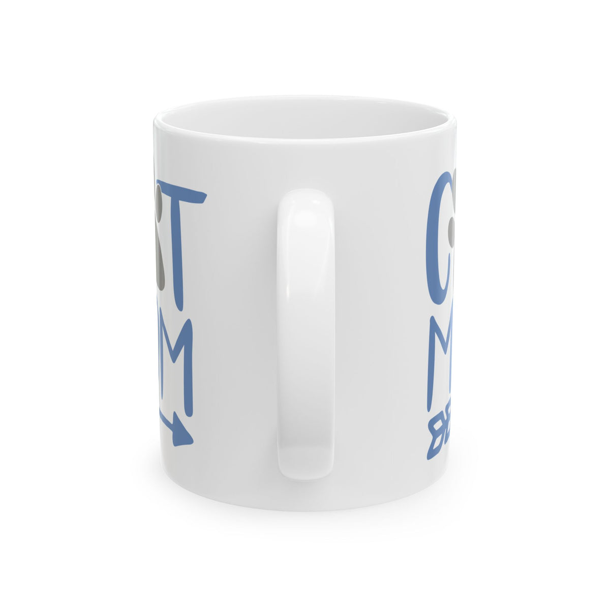 Ceramic Mug - "Cat Mom" Blue Graphic Coffee Tea Cup 11oz   Item #767604