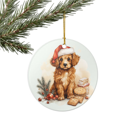 Christmas Puppy Ceramic Ornament     Item #372393