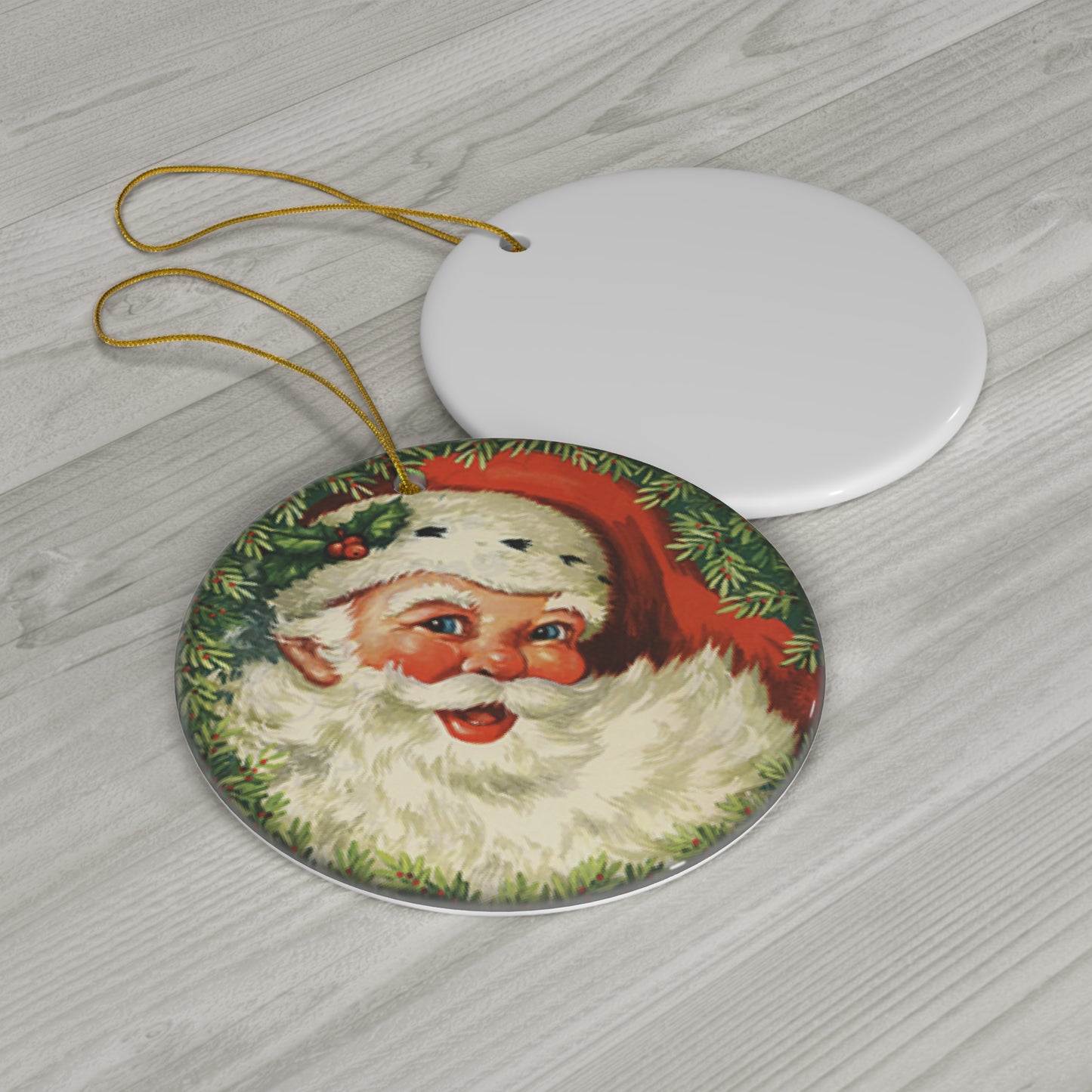 Santa Ceramic Disc Ornament         Item #6845103